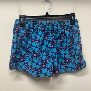 Patagonia Womens Lightweight Printed Shorts M Blue & Pink Floral Pattern